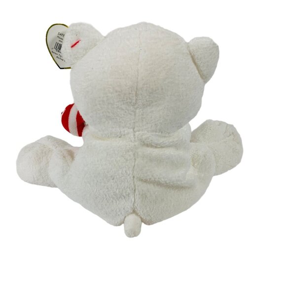 TY Pluffies Christmas Polar Bear Stuffed Animal Candy Cane White Plush Teddy - Picture 3 of 10